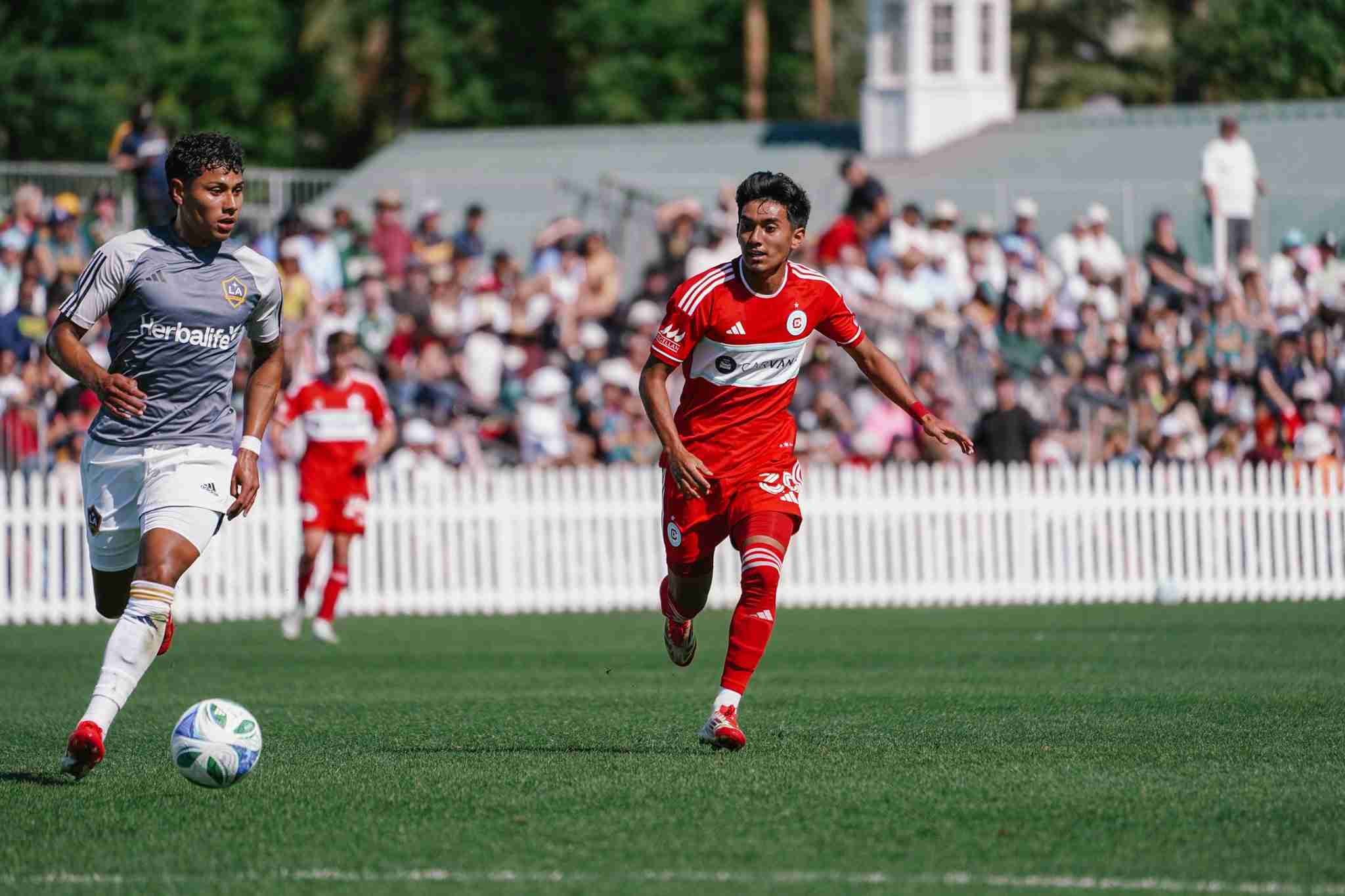 Sergio Oregel Jr plays the in a preseason match against the LA Galaxy at Coachella Valley