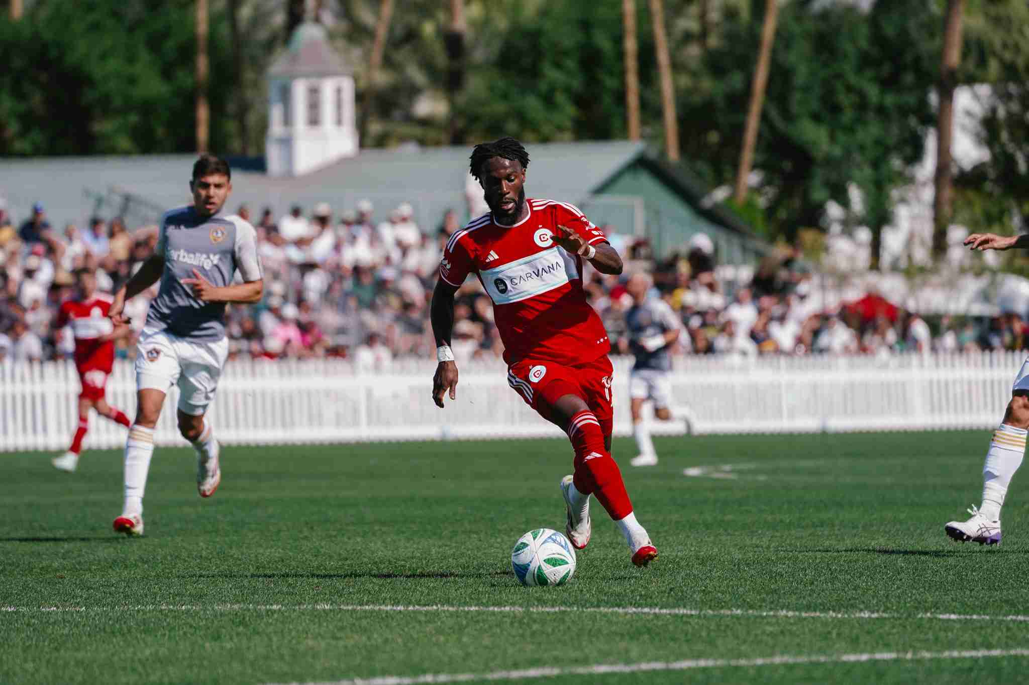 Jonathan Bamba plays the ball against the LA Galaxy at Coachella Valley invitational 2025