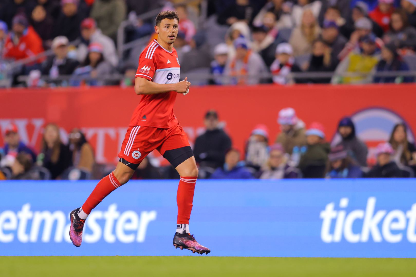 Sam Rogers plays against FC Cincinnati on April 19, 2025