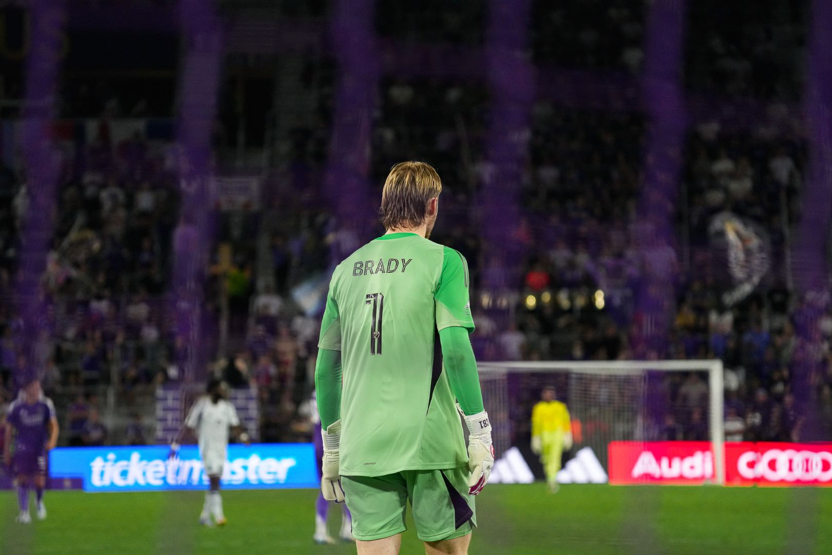 Chris Brady playing against Orlando City on May 31, 2025