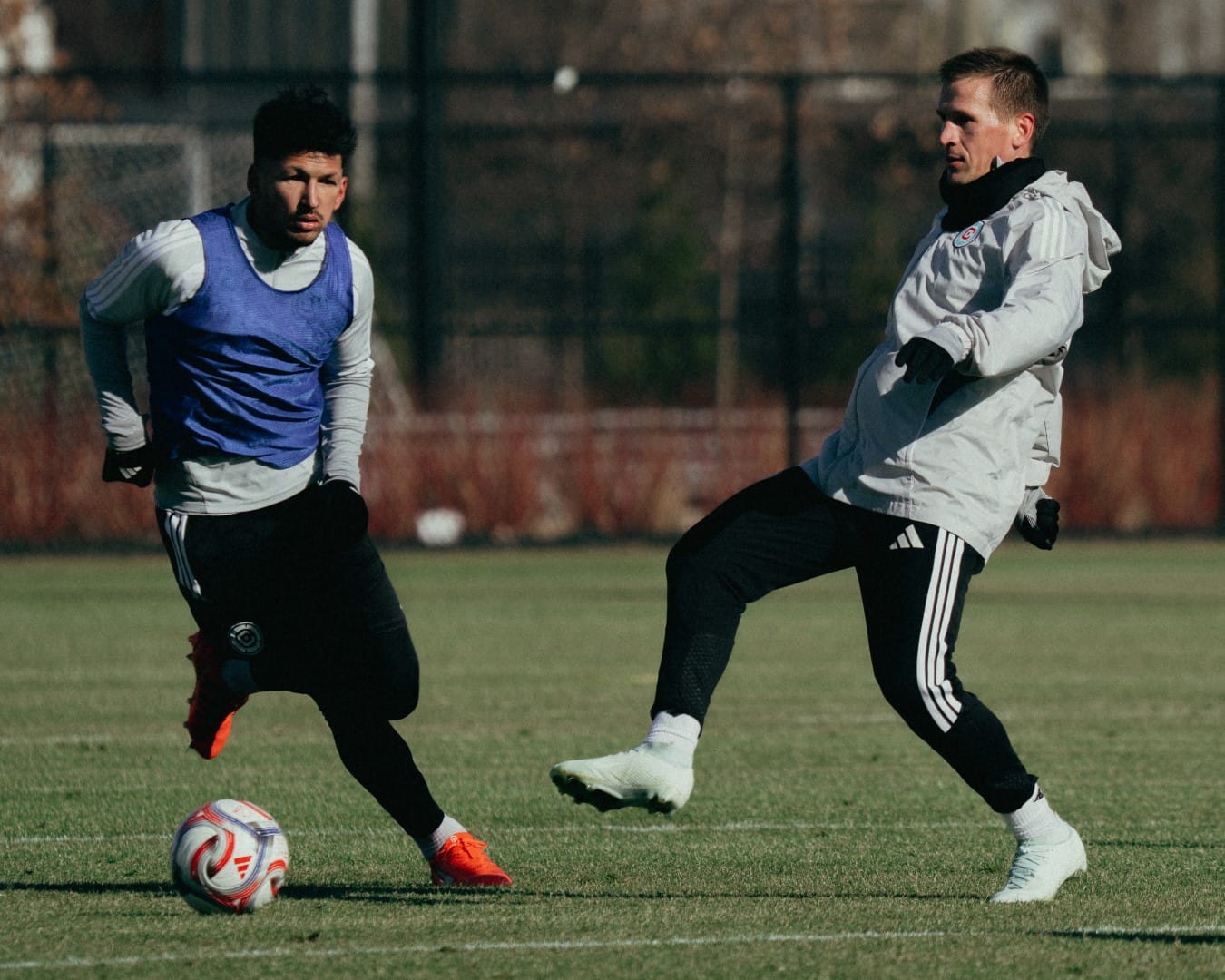 Robin Lod and Mauricio Pineda during a training scrimmage at the Endeavor Health Performance Center on January 13, 2026