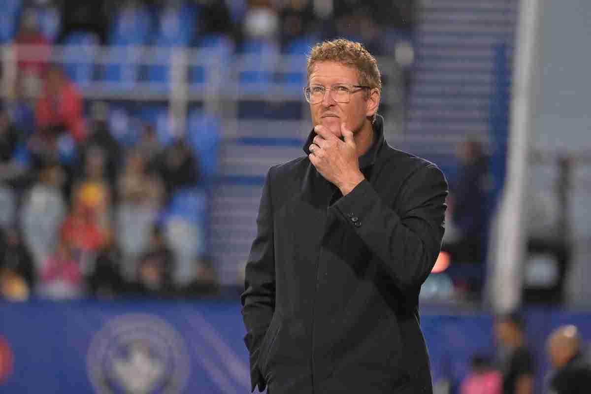 Jun 29, 2024; Montreal, Quebec, CAN; Philadelphia Union head coach Jim Curtin looks on during the first half against CF Montreal at Stade Saputo.