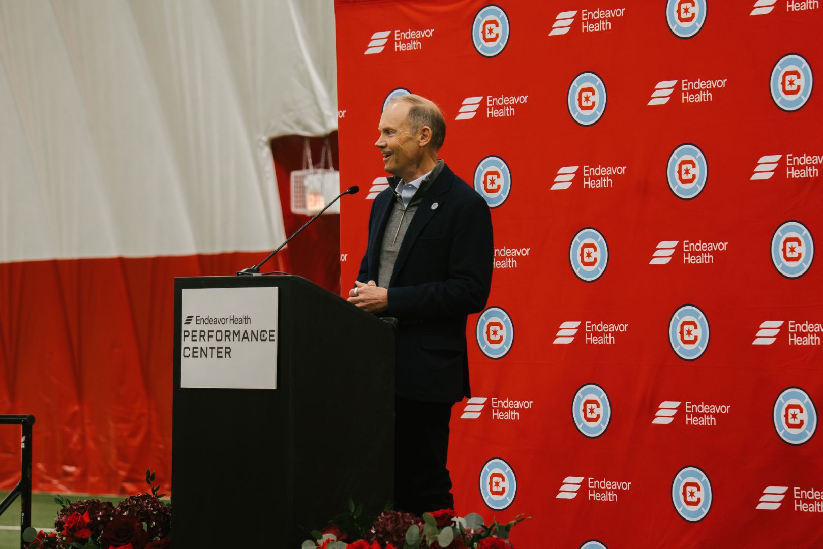 Joe Mansueto speaks at Chicago Fire Endeavor Health Performance Center Ribbon Cutting