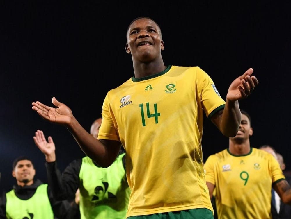 Chicago Fire defender Mbekezeli Mbokazi (formerly of Orlando Pirates) representing South Africa on international duty.