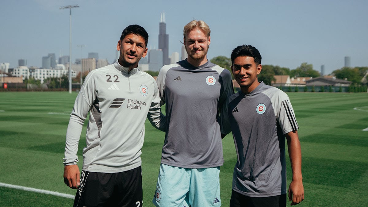 Mauricio Pineda, Chris Brady and Sergio Oregel Jr. at Fire training in September 2025
