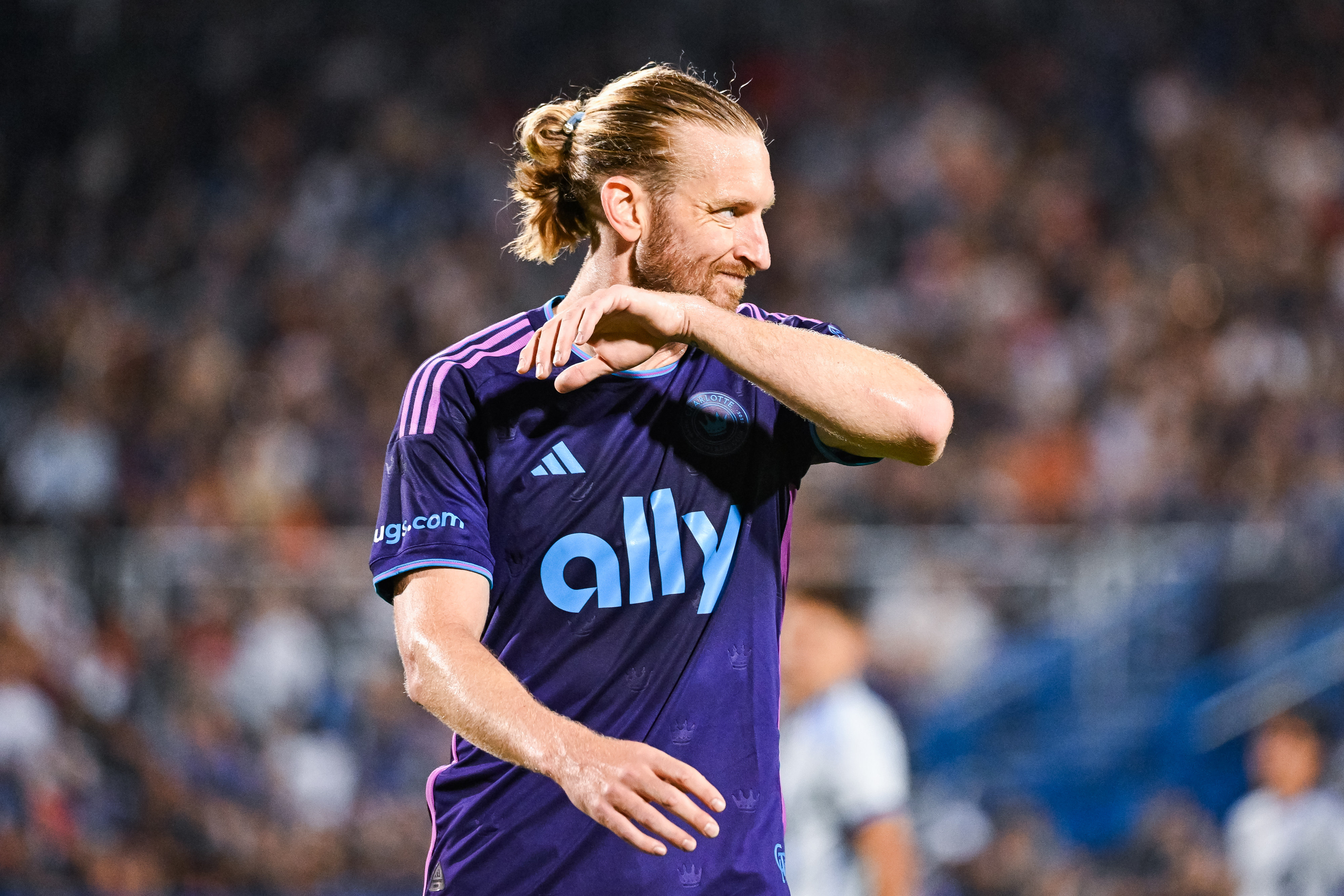 Sep 14, 2024; Montreal, Quebec, CAN; Charlotte FC defender Tim Ream (3) looks on against CF Montreal during second half at Stade Saputo.
