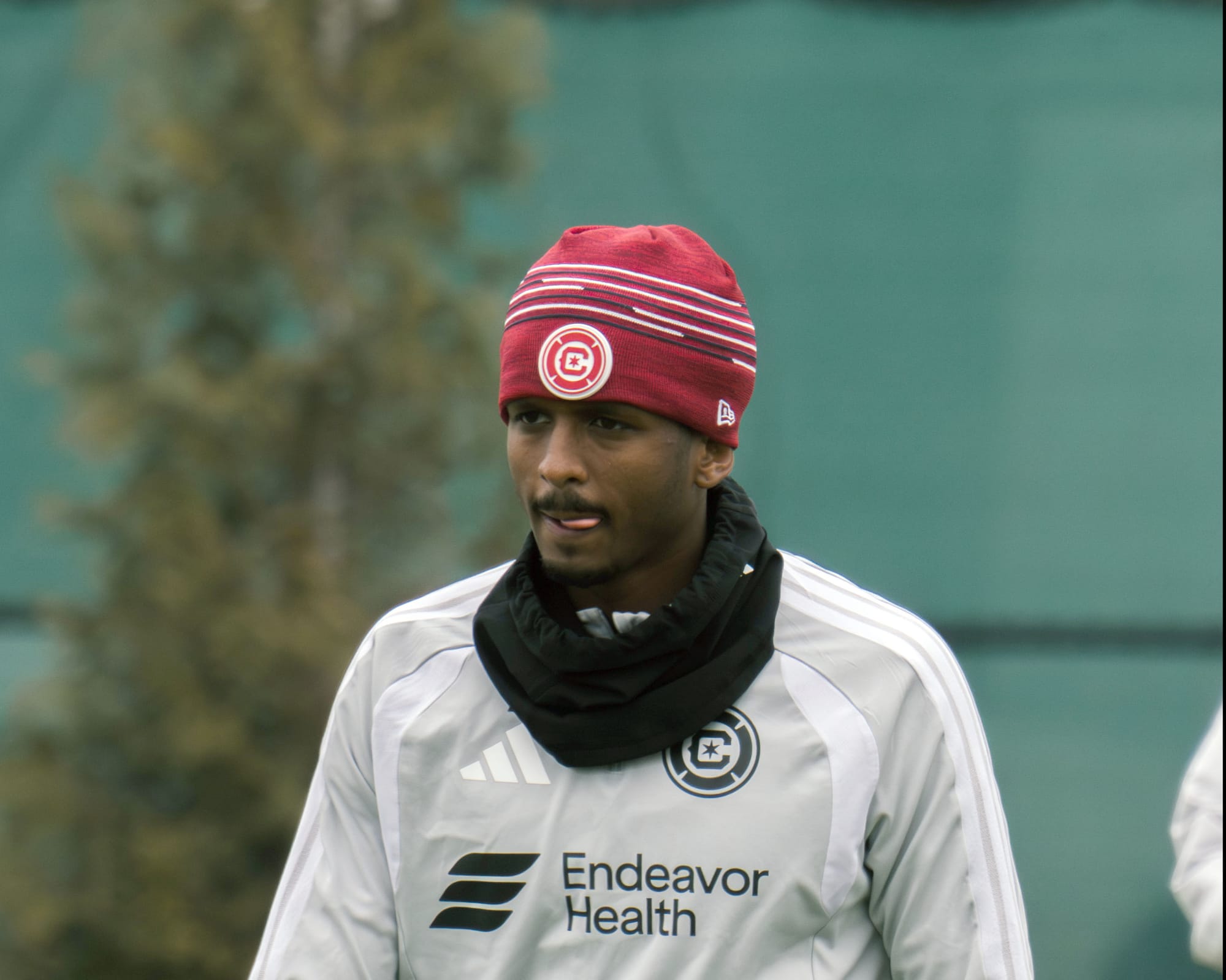 Close in shot of Chicago Fire's Maren Haile-Selassie at Chicago Fire training on 2/26/2026.