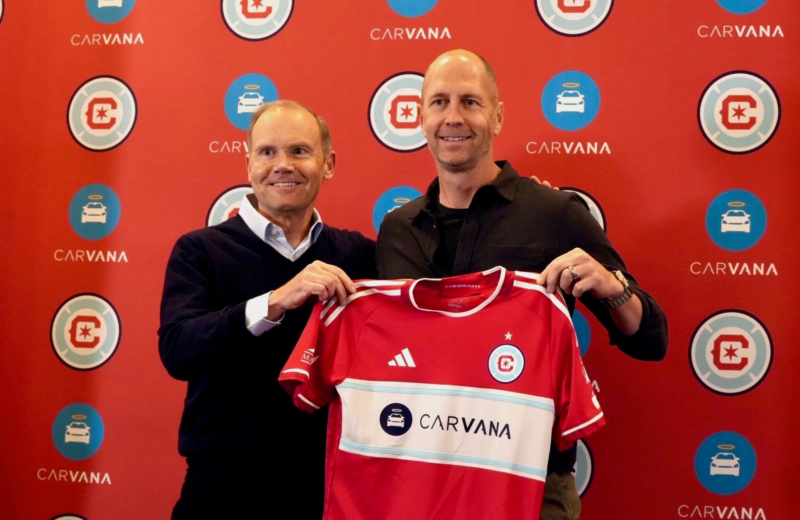Chicago Fire owner Joe Mansueto introduces Head Coach Gregg Berhalter in October of 2024.