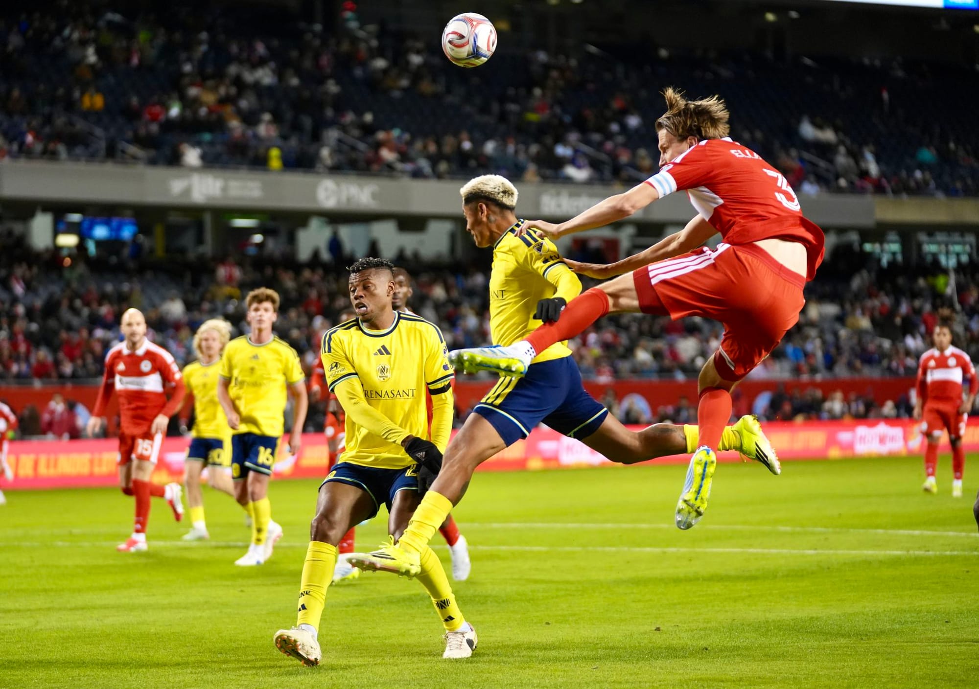 Jack Elliiott playing soccer against Nashville SC