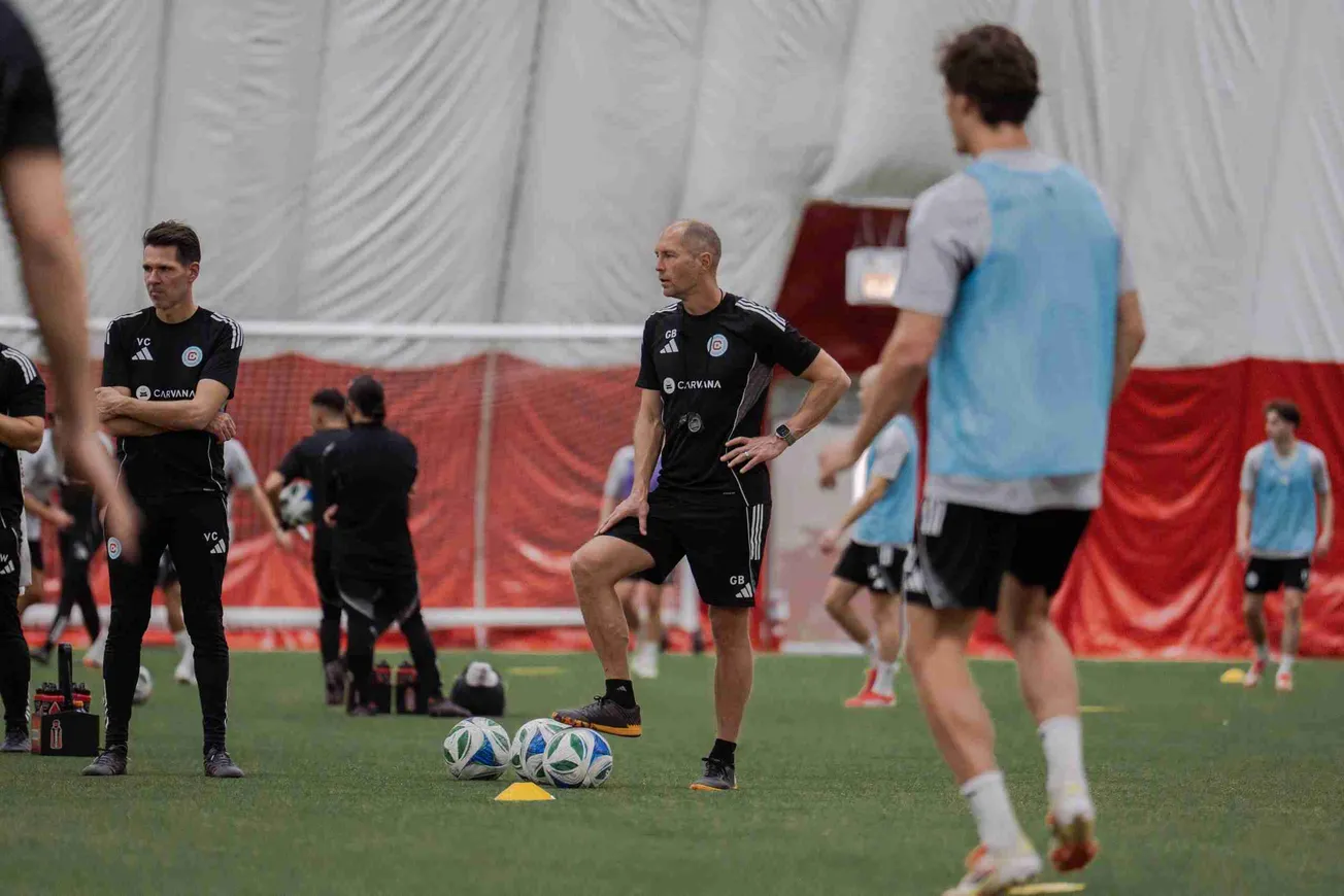Gregg Berhalter at Chicago Fire FC Endeavor Health Performance Center day 1 training