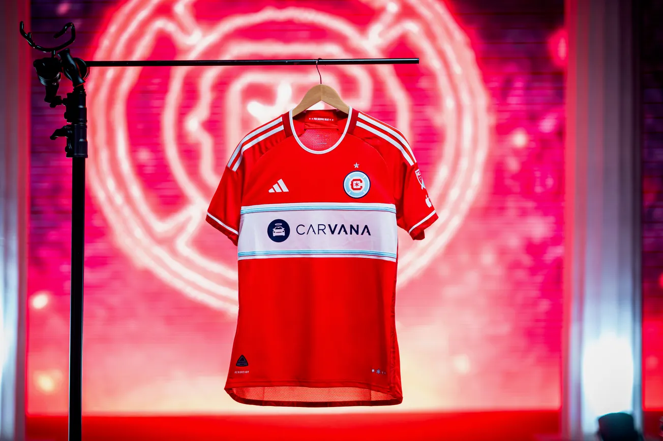 Publicity photo of the 2024 "Return to Red" jerseywhich draws heavy inspiration from the team's original home kit