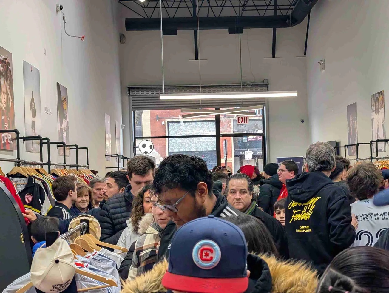 image of the crowd in Saturdays football for the new kit launch of the Chicago Fire Municipal Kit