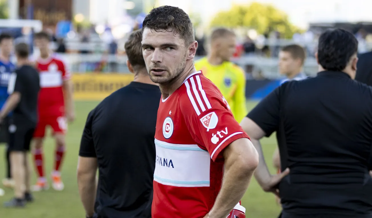 Jul 7, 2024; San Jose, California, USA; Chicago Fire forward Hugo Cuypers (9) after his team was defeated 1-0 by the San Jose